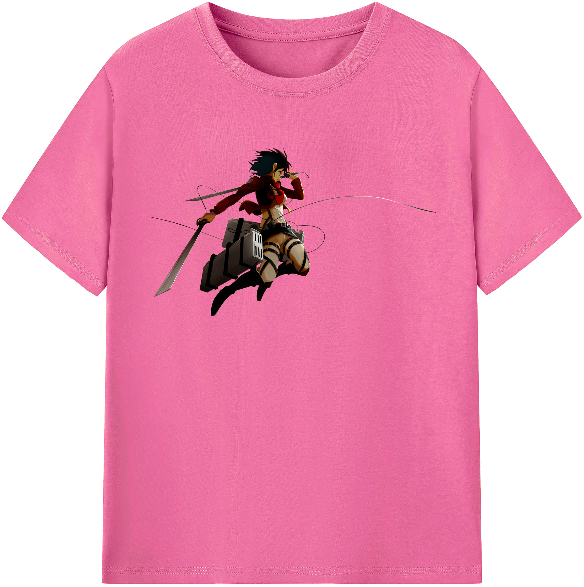 （画像用） 進撃の巨人 ミカサ·アッカーマン Attack on Titan Mikasa Ackerman レディースカジュアルプリントTシャツ（綿100％）